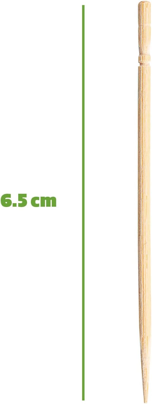 GUSTO [1500 Count] Bamboo Wooden Toothpicks Wood Round Single-Point - (Formerly Comfy Package)