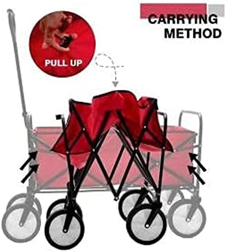 Collapsible Wagon Cart with Wheels Foldable Folding Wagons Carts Silen