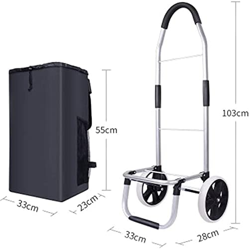 JSEIAJB Trolley cart on Wheels Woman Shopping cart Foldable Shopping B