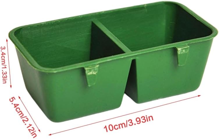 Bird Feeder Cup for Cage Hanging Plastic Conjoined 2 Cups Water Feed Trays for Parakeet for Poultry Feeding Poultry Feeding Cups Hanging Feeder
