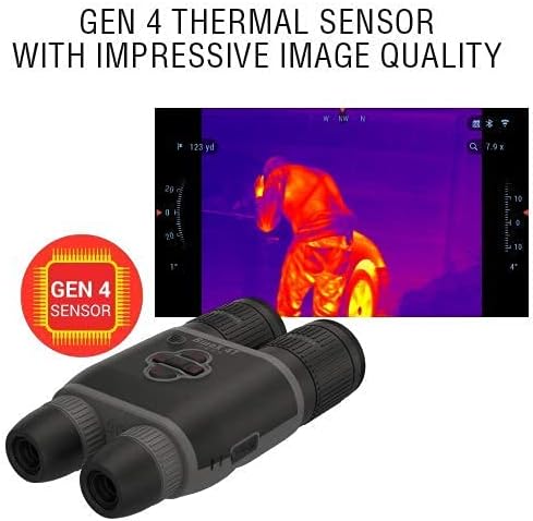 ATN BinoX 4T Thermal Binocular with Laser Range Finder, Full HD Video rec, WiFi, Smooth Zoom and Smartphone Controlling Thru iOS or Android Apps (384x288, 2-8x)