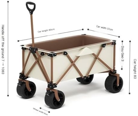 Portable Camping Cart,Portable Folding Beach Trolley Cart for Camping 