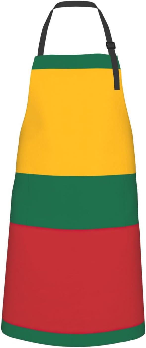 Flag of Lithuania print Waterproof chef's apron with pocket apron for kitchen cooking baking barbecue and gardening