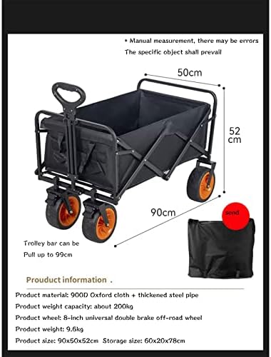 Portable Camping Cart,Camping Trolley, Outdoor Foldable Trolley, Camping Car Camping Small Beach Cart,Garden Wagon,Extra Large Capacity 150L