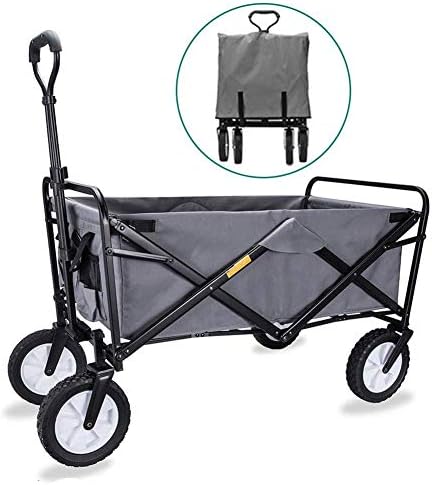 Foldicampiwagon/Cart - Sturdy Steel Frame Garden/Beach Wagon/Cart Heavy Duty Utility Transport Cart 90Kg/198 Lbs Max Load,for Outdoor/Festivals/Camping