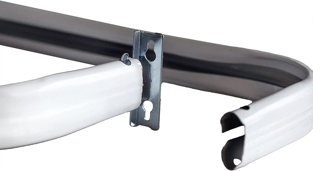 Heavy Duty Single Rod,Lock Seam Curtain Rod 28 to 48-Inch Adjustable Width, 2 1/2-Inch Projection，Hardware Included,White(Pack of 2)