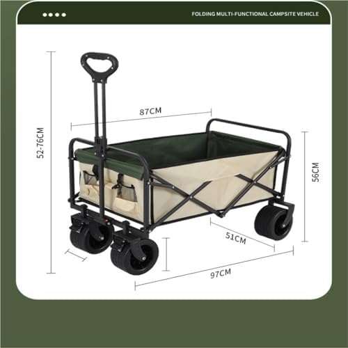 Portable Camping Cart,Outdoor Foldable Beach Trolley Cart for Camping and Picnics Portable Hand Operated Camper Cart with Trailer for Outings