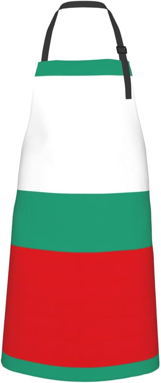 Bulgarian Flag print Waterproof chef's apron with pocket apron for kitchen cooking baking barbecue and gardening