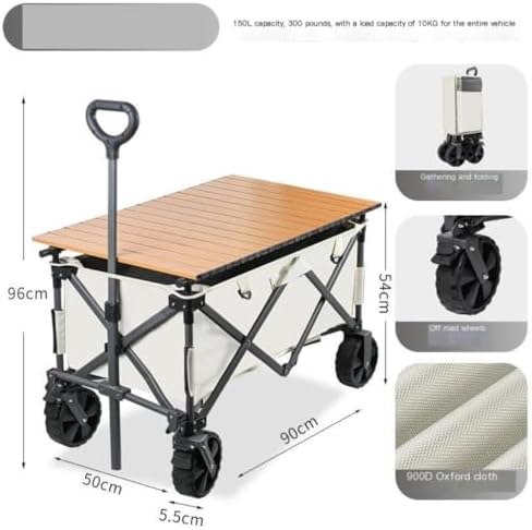 Portable Camping Cart,Beach Trolley Cart Foldable Outdoor Picnic Camping Shopping Portable Tool Carts Outdoor (KB)