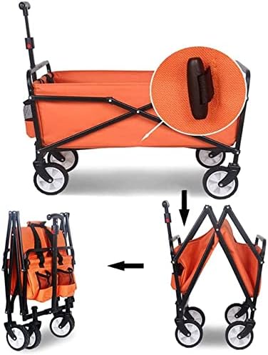 Portable Camping Cart,Camping Grocery Portable Roing Wagon Cart A Terrain Folding Beach Wagon with Wheels Heavy Duty Coapsible Utility Wagon Outdoor Garden ping Cart