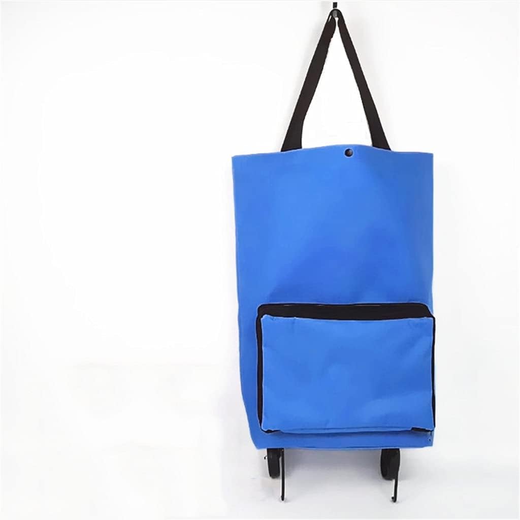 JSEIAJB Folding Shopping Bag Shopping Buy Food Trolley Bag on Wheels Bag Buy Vegetables Shopping Organizer(Blue)