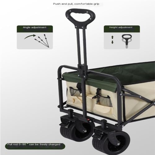 Portable Camping Cart,Outdoor Foldable Beach Trolley Cart for Camping and Picnics Portable Hand Operated Camper Cart with Trailer for Outings