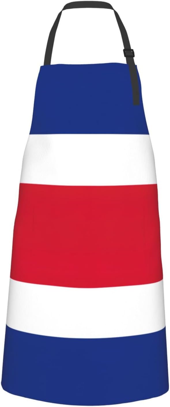 Flag of Costa Rica Print Laundry apron 28x33 In Waterproof Kitchen Apron with Pockets for Cooking Baking