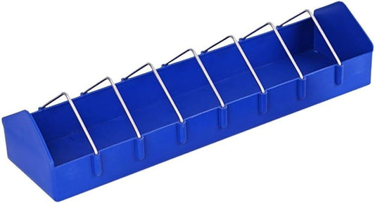 Bird Water Feeder Poultry Feeder 8 Spaces Blue Plastic Stackable Modern Style 10 Pieces