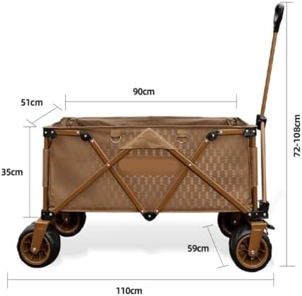 Portable Camping Cart,Portable Beach Trolley Cart for Outdoor Camping and Shopping Folding Design with Picnic Table and Easy Assembly