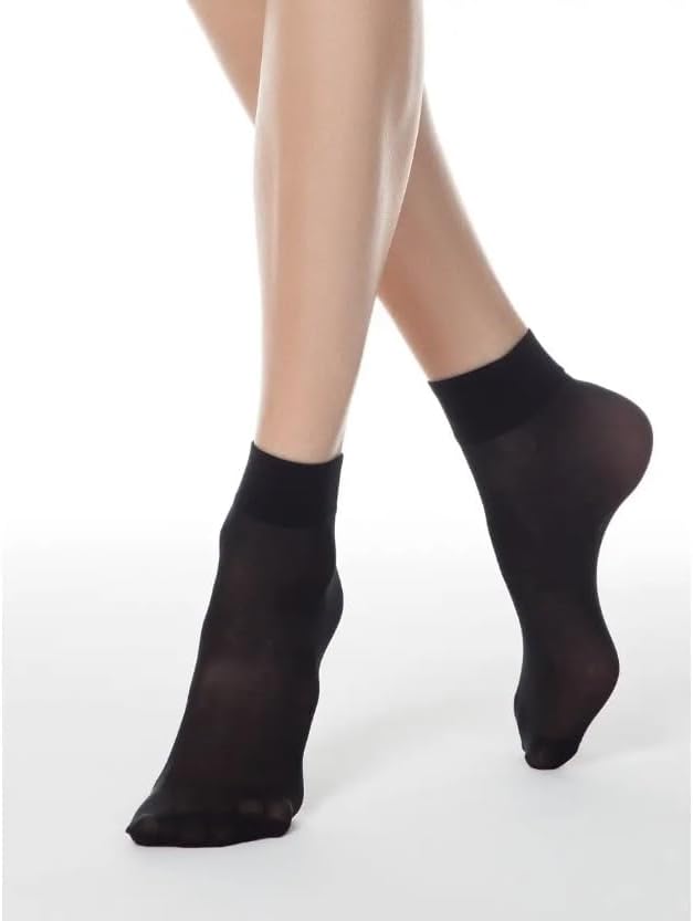 Pioni Women's 5 Pairs Nylon socks for women Ankle High Sheer Socks Tig