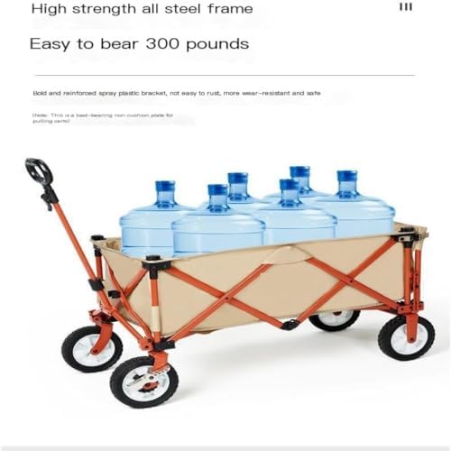 Portable Camping Cart,Outdoor Beach Camping Folding Trolley Cart for Campervan Camping Car and Picnic Portable and Compact Outdoor Cart for Easy Transport (Black)