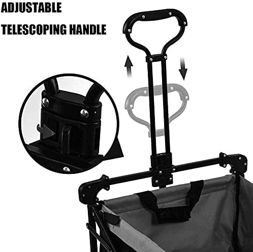 Portable Camping Cart,Outdoor Beach Wagon A Terrain Folding Utility Wagon with Canopy Outdoor Coapsible Garden Cart Transport Heavy Duty Folding Portable Hand Cart for ping Campi