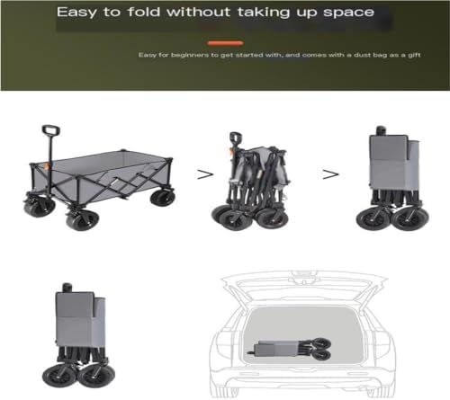 Portable Camping Cart,Folding Beach Trolley Cart with Table for Outdoor Camping Portable Picnic Cart for Camper Trailer and Van