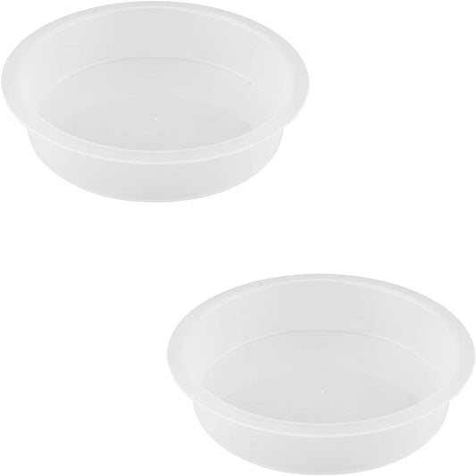 2pcs Plastic Round Bird Feeders Bowls, Wild Birds Seed Feeder Waterer Birdbath Accessories Feeding Station Tray for Goldfinch,Oriole,Hummingbird Ect