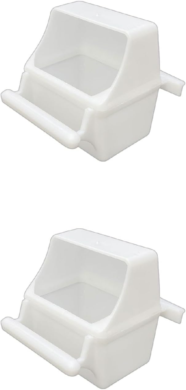 Hanging Bird Feeders for Cage Large Capacity Plastic Container with Perch for Cockatiel Conure Parakeet Plastic Bird Feeder for Cage
