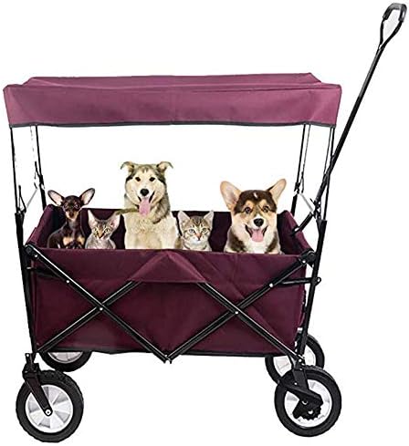 Collapsible Wagon Cart with Wheels Foldable Folding Wagons Carts Silen