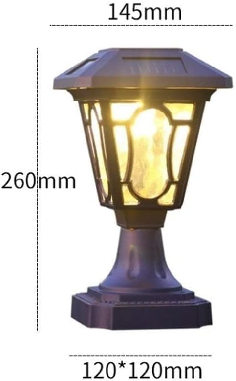 Post Lights Outdoor Garden Lights Deck Lighting Vintage Solar Column Headlight Waterproof Garden Wall Outdoor LED Bright Wall Lighting European Garden Street Light Post Floor Column Lamps