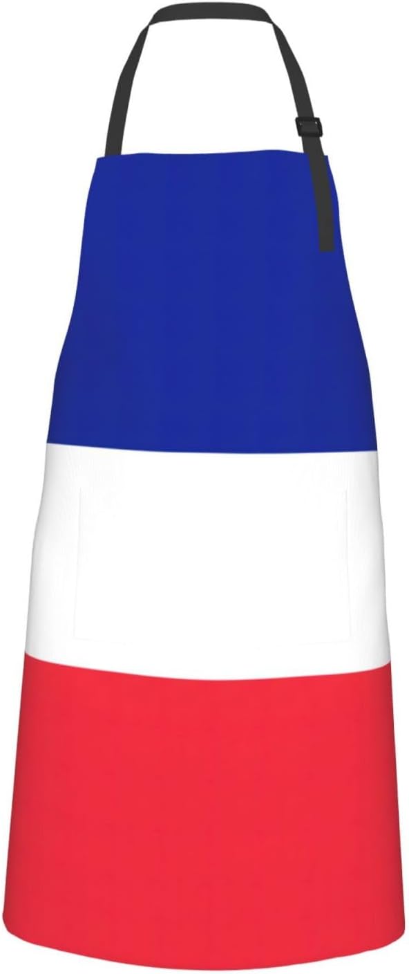 French flag print Waterproof chef's apron with pocket apron for kitchen cooking baking barbecue and gardening