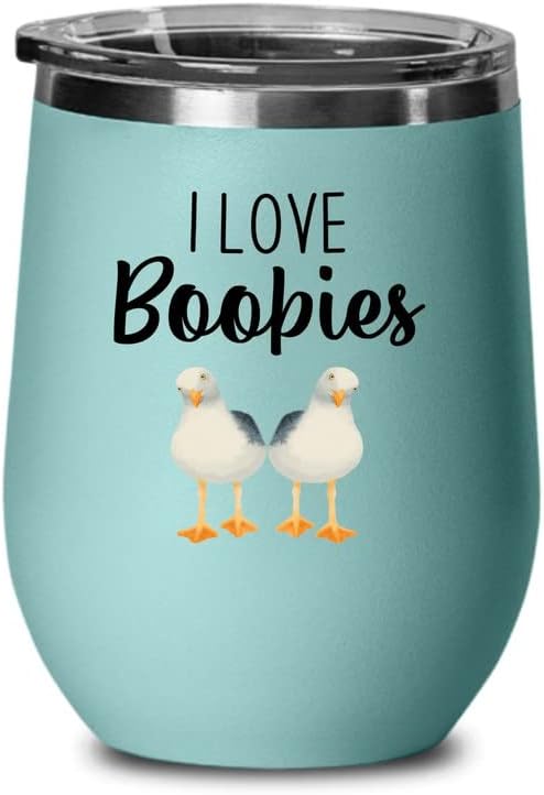 Bird Lover Teal Edition Wine Tumbler 12oz - Love boobies - Hummingbird Nest Cage Parrot Dad Gardening Outdoor Birdwatcher Feeder