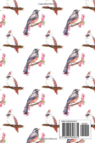 Bird Watching Log Book: Birding Notebook Diary Journal to record Bird Sightings & List Species , Beautiful Birds Seamless Pattern, The perfect book for Bird Lover Ornithologist Birders & Bird Watchers