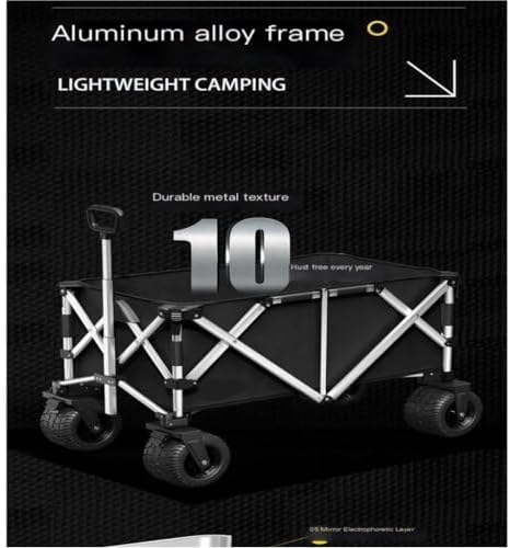 Portable Camping Cart,Outdoor Aluminum Alloy Folding Camping Table wit