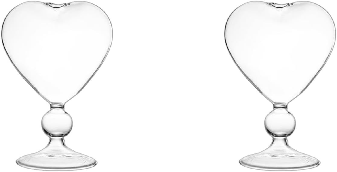 Heart Shape Glass Flower Pot Desktop Standing Vase Planter Container H