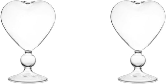 Heart Shape Glass Flower Pot Desktop Standing Vase Planter Container H