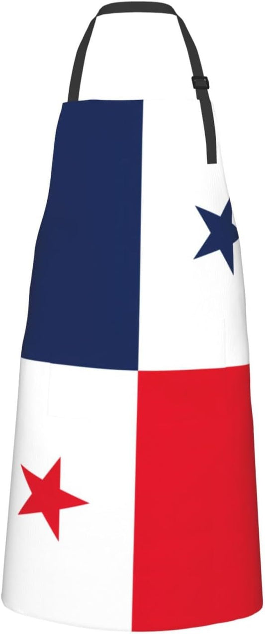 Flag of Panama print Waterproof chef's apron with pocket apron for kitchen cooking baking barbecue and gardening