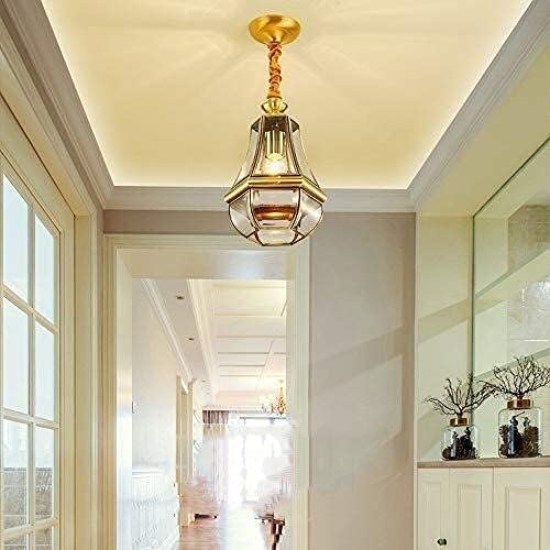 Solar Garden Lights Glass Hanging Light Elegant Copper Chandelier Restaurant Bar Lamp Aisle Hallway Entrance Lighting Fitting E27 Decoration Pendant Lamp