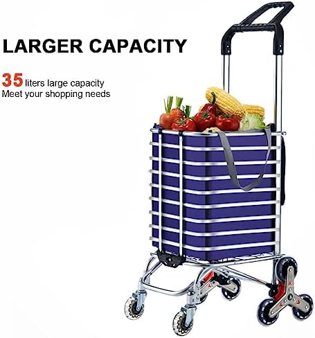 Heavy Duty Collapsible Wagon Cart with 8 Silent Universal Wheels, 360° Rotating Handle, 51KG Load Capacity, Foldable Folding Carts for Outdoor, Gardening, and Stair Climbing