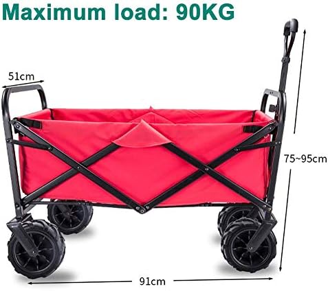 Collapsible Wagon Cart with Wheels Foldable Folding Wagons Carts Silen