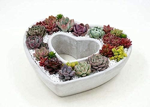 Silicone Concrete Flower Pots Molds,Silicone Planter Molds I Love U Design Succulent Plant Flowerpot Moulds Cement Clay Molds DIY Handcraft Decoration Tool
