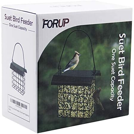 FORUP Suet Bird Feeder, Hanging Suet Feeder, Single Suet Cake Bird Feeder, One Suet Capacity