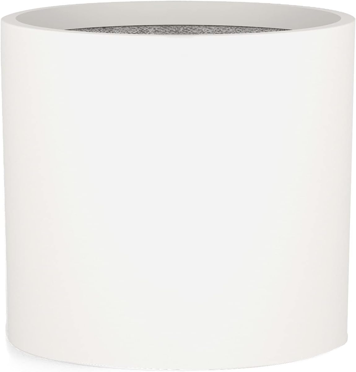 Fox & Fern 15" Large Planter Fits Plant Stand - Drainage Plug - Indoor Outdoor - Matte White