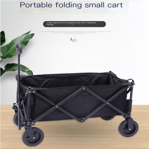 Portable Camping Cart,Outdoor Beach Trolley Cart Portable Camping Fishing Picnic Foldable Black
