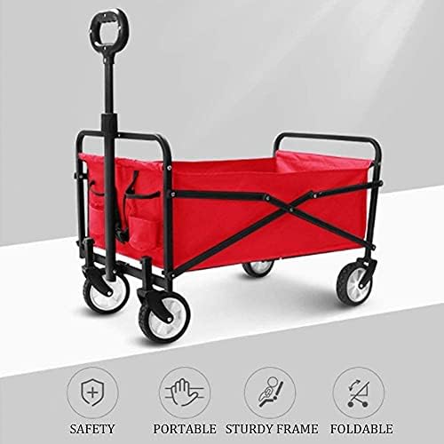 Portable Camping Cart,Push and Pu Folding Wagon with Canopy A-Field Coapsible Beach Wagon Outdoor Garden Cart Portable Hand Cart for Grocery ping Picnic Yard