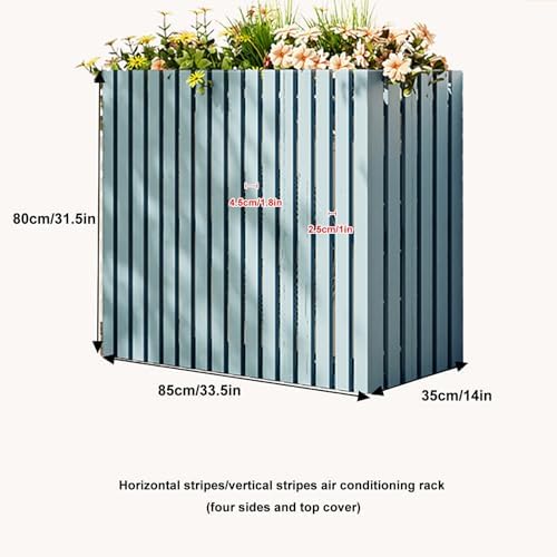 Solid Wood Air Conditioning Flower Stand, Plant Display Rack, Air Conditioner Fence Screen, Wooden Air Conditioner Cover, Decorative Air Conditioner Fence (Col