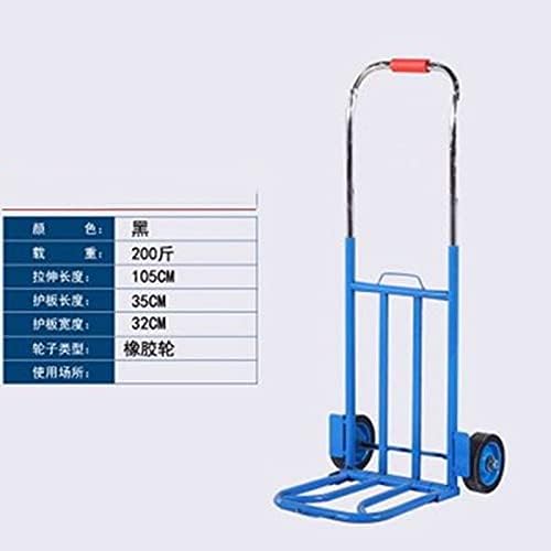 JSEIAJB Folding Shopping Cart Pull Cargo Trolley Luggage Cart Portable Load King Handling Small Cart Pull Truck Trailer