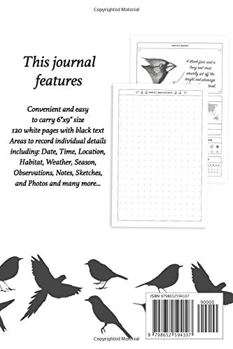Birder's Journal: Customized bird watching log book | Notebook To Record And Log Bird Sightings |Perfect Gifts for Birdwatchers