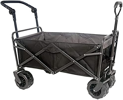 Portable Camping Cart,Outdoor Folding Utility Wagon Wagon with Universal Wheels and Adjustable Handle Outdoor Garden Trolley Load-Bearing 100kg / 220lbs for Beach Cam