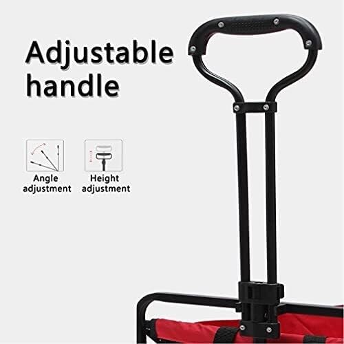 Portable Camping Cart,Utility Wagon, Outdoor Foldicart Heavy Duty with All Terrain Wheels, Garden Cart with Safety Buckle and Side Bag, Suit for Sports, Camping, Picnic
