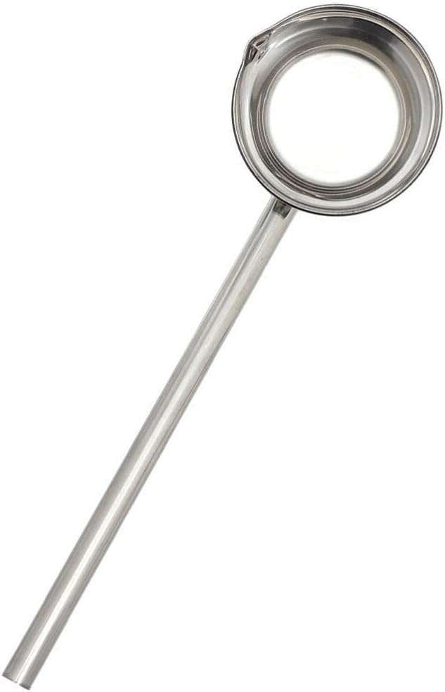 Hemoton Stainless Steel Water Dipper with Extra Long Handle 17.7 Inch Ladle for Kitchen Soup Serving Bath and Garden Watering with Pour Spout