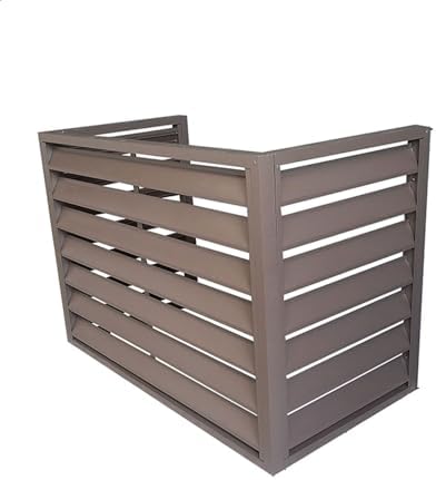 Stylish Weatherproof Aluminum Mini Split AC Cover - Noise Reduction Heat Pump Protector, Flat Design for Outdoor Shelf & Plant Stand, Durable & Functional Accessory