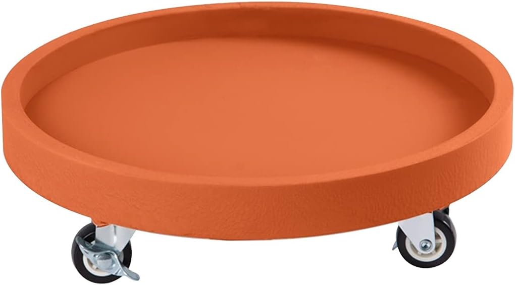 Round Plant Stand for Flower Pot with Wheels Patio Portable Plastic Plate Movable Base for Plants Load 50-200kg (Color : Size A: 22cm) (D 18cm)